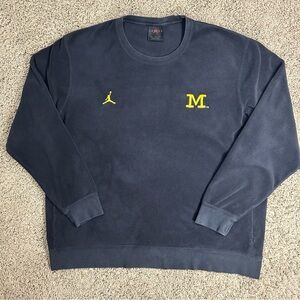 Air Jordan Men's 2XL University of Michigan Blue Pullover Fleece Sweater Jumpman